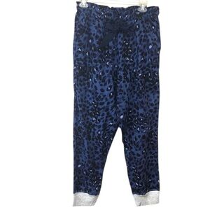 Aerie Cheetah Print Blue and Black Grey Lounge Sleep Pant NWT SZ M